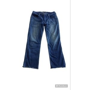 Paige Jeans Men 31 x 26 Blue Denim Federal Straight Leg Medium Wash Raw Hem Nice